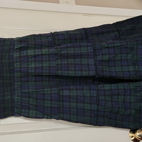J Crew Factory plaid smocked midi dress size Large - Picture 3 of 7